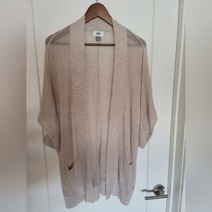 Old Navy cocoon mesh spring cardigan, taupe, size s